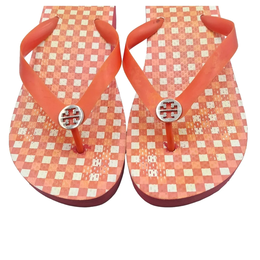 Tory Burch Gingham Platform Flip Flop Sandals - Picture 4 of 8